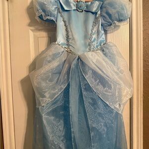 Disney Blue Cinderella Princess Dress  with Puff Sleeves